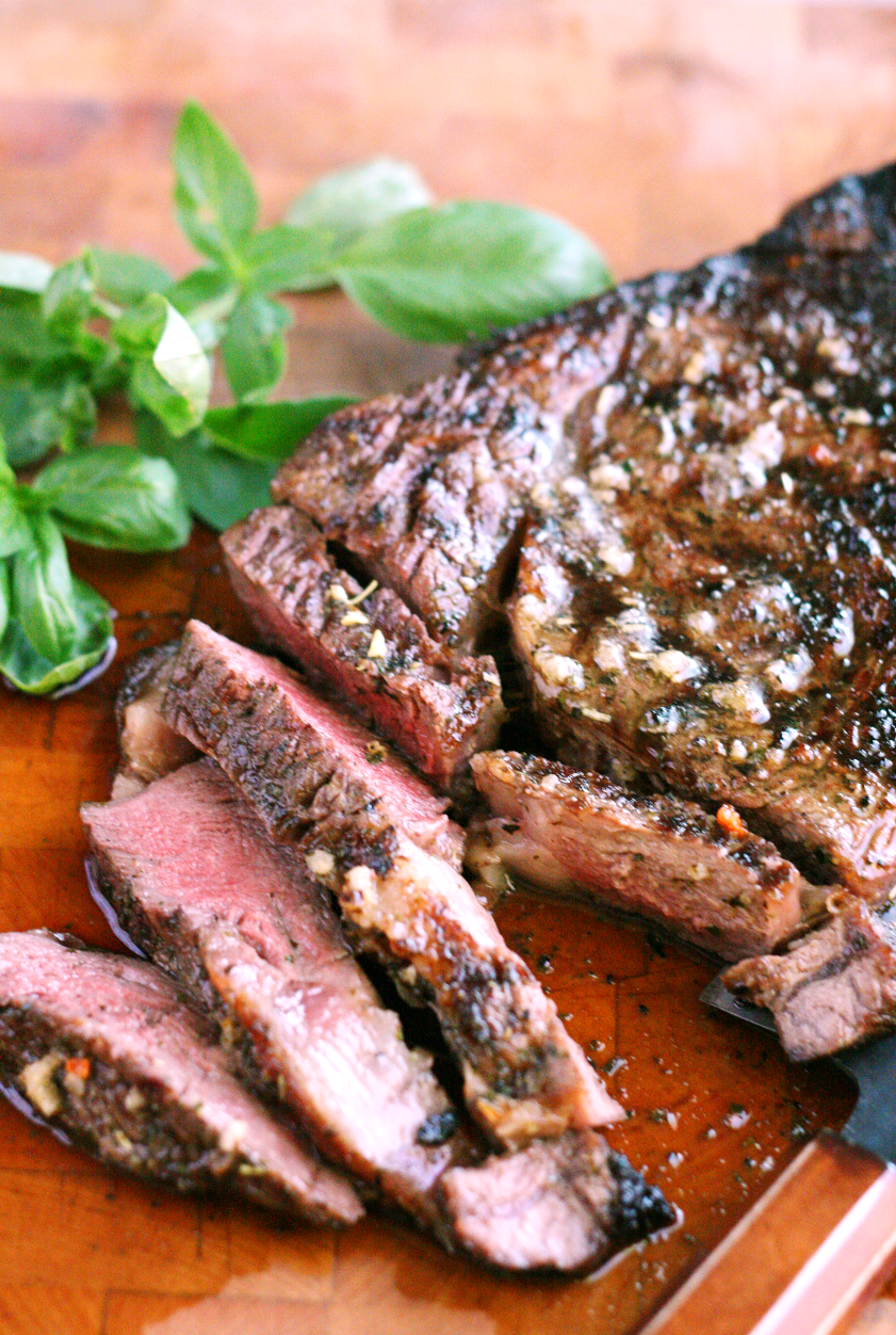 Tuscan Ribeye With Garlic Herb Compound Butter